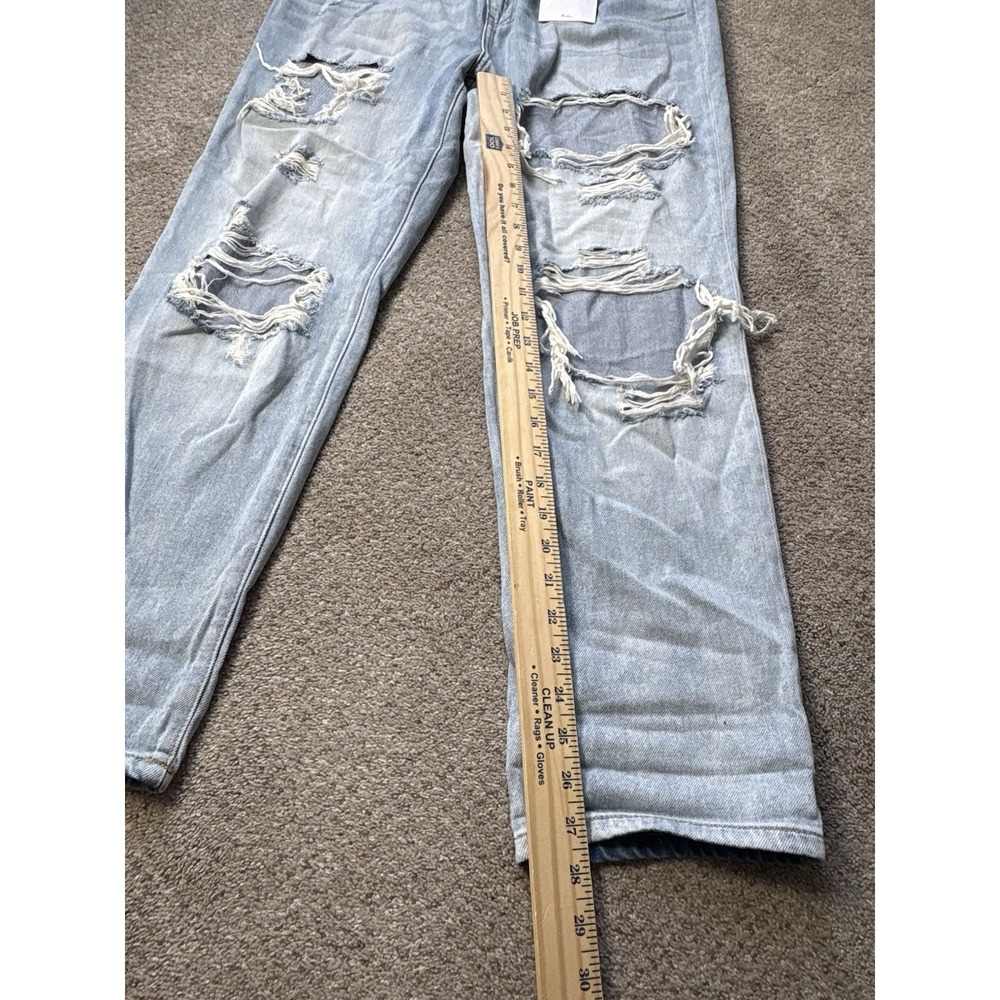 New KanCan KC9189L Paperbag Women's‎ High Rise Light Distressed Blue Jeans 13/30 - Picture 8 of 10
